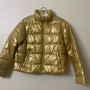 Gold puffer jacket